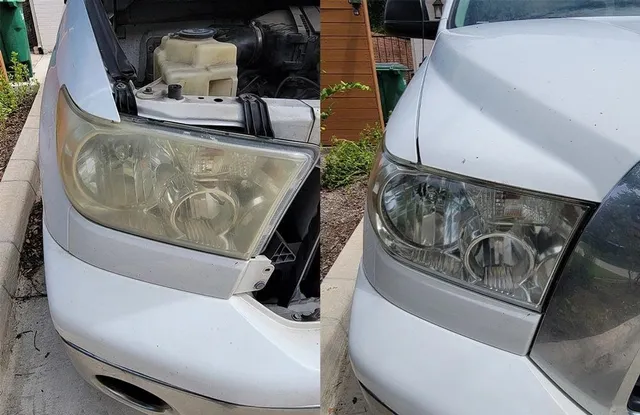 headlight restoration before & after