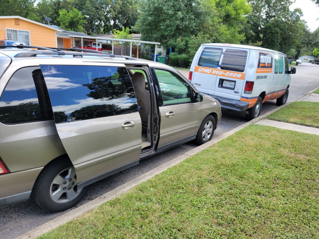 Van with newly replaced window