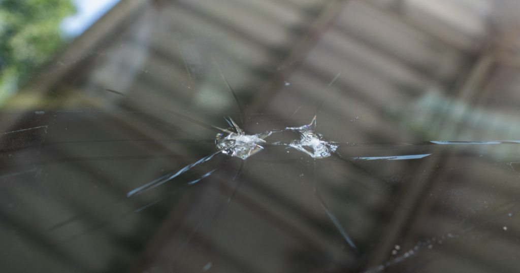 Crack in a windshield