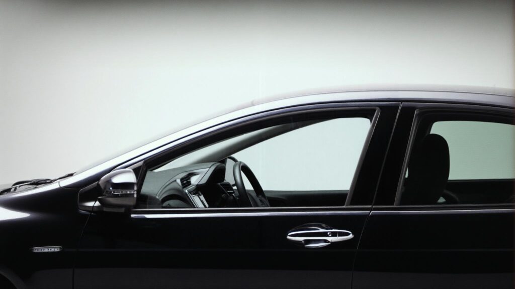 Black car with electric car window